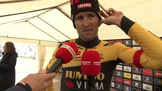 Tiesj Benoot  Interview à larrivée  Dwars door Vlaanderen 2023 [upl. by Atilamrac]