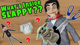 Whats Inside Slappy He Ate Baby Yoda Cutting Open Slappy The Dummy [upl. by Tamma863]