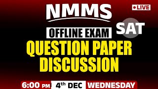 NMMS SAT 2024  Class 8  Offline Exam  Question Paper Discussion  4th December 2024 [upl. by Ewnihc379]