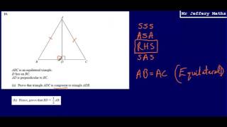 Congruent Triangles GCSE Maths  Edexcel Practice Tests Set 2  1H  Question 16a [upl. by Amlas]