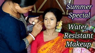 Water Resistant Makeup Summer Bridal Makeup Long Lasting Water Proof Makeup Tutorial [upl. by Pavyer]