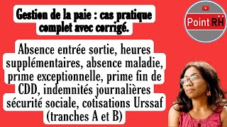 GESTION DE LA PAIE  CAS PRATIQUE COMPLET AVEC CORRIGÉ [upl. by Aisa]