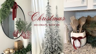 NEW CHRISTMAS DECORATE WITH ME  PART 2  Entryway kitchen and primary bedroom [upl. by Annadal]