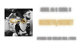 Anuel AA amp Karol G  Secreto  English TranslationSpanish and English Dual Lyrics [upl. by Anelam]