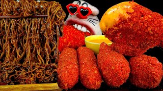 ASMR MUKBANG  Cheetos Chicken amp Cheese Stick amp Black Bean Noodle Eating Show [upl. by Archambault206]