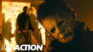 Michael Myers vs Firefighters  Halloween Kills 2021  All Action [upl. by Otsuj]