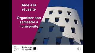 Aide à la réussite  Organiser son semestre [upl. by Lachlan]