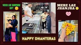 VICKY LAE SURPRISE GIFT 🫣🤗  MERE LAE JHANJRA😁😁  HAPPY DHANTERAS 💰💰 Harwinder Kaur Ruby  Ruby9606 [upl. by Eamaj]