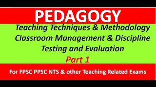 Pedagogy MCQs Teaching Method and Techniques MCQs  FPSC NTS PPSC Other Tests Pedagogy MCQs [upl. by Kaitlynn645]