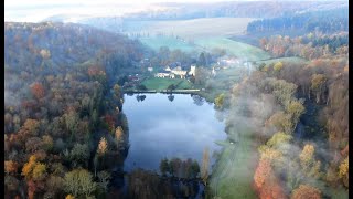 Vue aérienne par drone de l’abbaye de Mortemer en Normandie [upl. by Bander67]