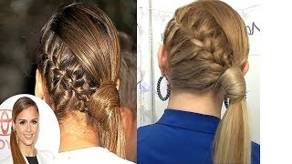 Peinado inspirado en JESSICA ALBA coleta con trenza elegante y casual [upl. by Yror633]