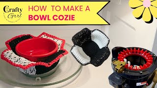 How to make a microwave bowl cozie with a circular knitting machine knittingmachine [upl. by Nivert]