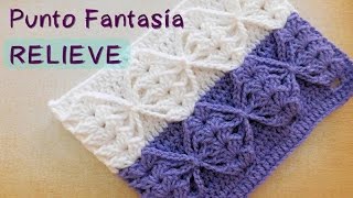 Como tejer punto crochet fantasia en relieve [upl. by Florance]