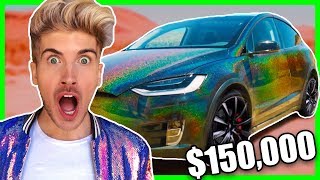 MY NEW 150000 BLACK HOLOGRAPHIC TESLA  HUGE ANNOUNCEMENT [upl. by Tocci673]