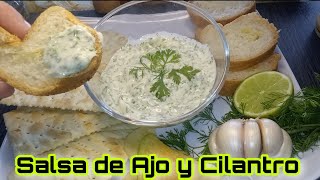 🔴 SALSA DE AJO Y CILANTRO VENEZOLANA para PASAPALOS PASABOCAS BOCADITOS y Empanada con mayonesa [upl. by Aicac224]