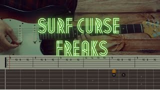 Surf Curse  Freaks  Guitar Tutorial  Tabs  Chords Solo [upl. by Darnell]