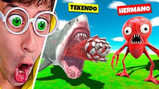 MEGALODÓN vs ALIEN 👽 Batalla por Equipos vs HERMANO  Animal Battle Simulator TEKENDO [upl. by Caterina]