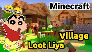 Shinchan in Minecraft😂😂 Looted village 😱😱 Shinchan Minecraft  Minecraft shinchan [upl. by Rraval167]