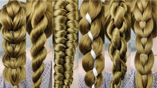 9 simple braids from only 2 strands Very easy 1 minute braids [upl. by Luedtke299]