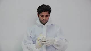 How to Wear PPE KitDONNING of PPE HAZMAT Kit IN HINDI  KGMU [upl. by Harvard]