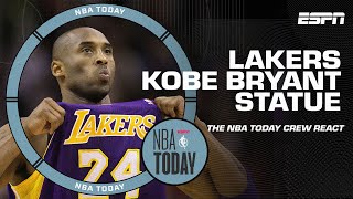 The NBA Today crew reacts to the Lakers unveiling a Kobe Bryant statue outside of Cryptocom Arena 💜 [upl. by Arocal]