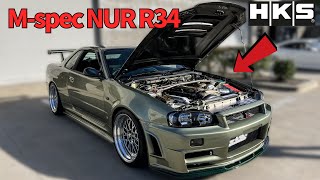 Insane HKS Built MSpec Nur R34 GTR 🤯 [upl. by Ayoj]