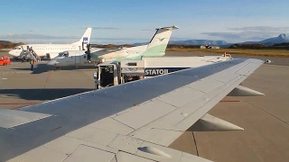 SAS Scandinavian Airlines SK4577 737500 TromsøBodøTrondheim Safety Takeoff Inflight Landing [upl. by Noevad606]