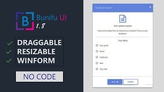 NO CODING Modern Borderless Draggable Resizable WINFORMS BUNIFU UI 18 [upl. by Koetke]