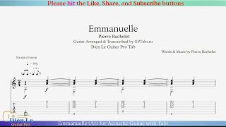 Emmanuelle Arr for Acoustic Guitar with Tab [upl. by Rafaelita]