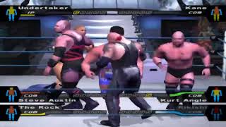 Taker Rock Austin vs Kane Angel and Riskshi  6 Man Tornado Tag  WWE Here Comes The Pain [upl. by Cathrine]