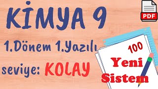 KİMYA 9 Sınıf 1 Dönem 1 Yazılı Soruları KOLAY yeni sistem klasik açık uçlu Yazılı hazırlık PDF [upl. by Mckale]