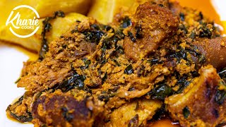 HOW TO PREPARE THE BEST GHANAIAN KONTOMIRE STEW PALAVA SAUCE WITH AGUSHIE  Kharie Cooks RECIPE [upl. by Odradlig942]