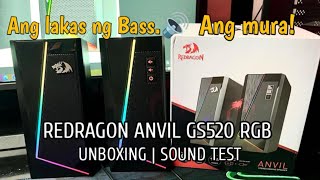 Redragon Anvil GS520 with RGB light  UNBOXING  SOUND TEST [upl. by Eirruc984]