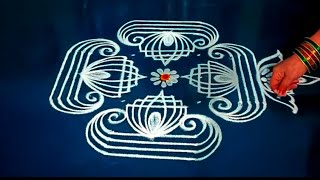 Karthika masam special rangoli designs 🌺 Easy Friday Rangoli designs [upl. by Einitsed22]