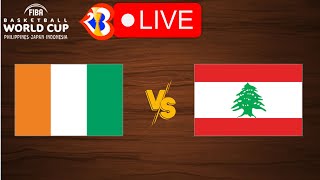 🔴 Live Cote dIvoire vs Lebanon  FIBA Basketball World Cup 2023  Live Play By Play Scoreboard [upl. by Nowahs]