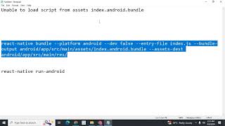 Unable to load script from assets indexandroidbundle react native solved [upl. by Esiom980]