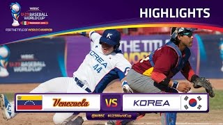 Highlights No 7 Venezuela v No 3 Korea  U23 Baseball World Cup 2016 [upl. by Caesaria661]