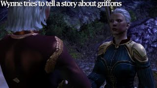 Dragon Age Origins  Wynne tries to tell a story about griffons or the wardens [upl. by Wales584]