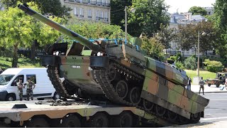 Leclerc tanks and other vehicles after 14th July parade in Paris [upl. by Itsirhc923]