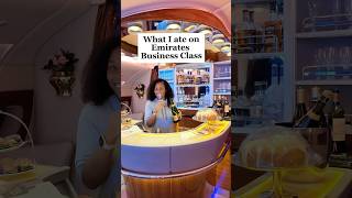 What I ate in business class from NY to Milan flying Emirates travel businessclass shorts vlog [upl. by Crandall368]