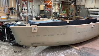 The weight of the hull of Exlex the canoe yawl laminated outside and inside is 161 kilos [upl. by Jr]