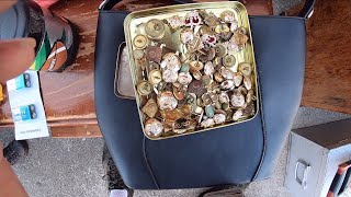 NO 3 YARD SALEGARAGE SALE GOOD SCORES OLD COINS AND WAR BUTTONS AND BADGES [upl. by Khalid756]