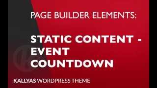 Static content  Event countdown Page Builder Element in Kallyas WordPress theme v40 [upl. by Aloap]