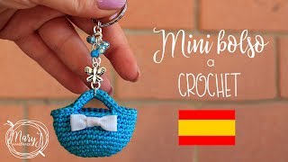 Mini bolso tejido a crochet  Llavero  MARYJ HANDMADE [upl. by Ahsen314]