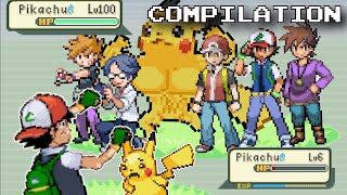 Ash vs Red Gary Blue Pokémon Battle compilation 1 [upl. by Yarak]