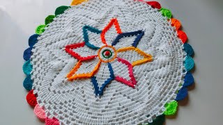 crochet thalposh doily table mat rumalcrochetdesigner1606 [upl. by Klina]