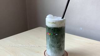 Iced Mugwort Latte homecafe  ramenbowlt [upl. by Cornew884]