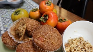 Persimmon and Walnut Muffins [upl. by Ribak]