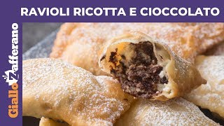 RAVIOLI ALLA RICOTTA E GOCCE DI CIOCCOLATO Ricetta per Carnevale [upl. by Wiebmer172]