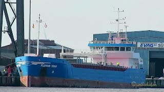 coaster FLUVIUS TEIGN 8PLU IMO 9279020 Emden merchant vessel cargo seaship KüMo [upl. by Adnolay]